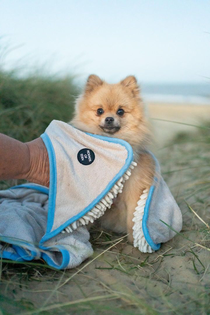 Bunny Tales Blue - Dog Towel + Carry Bag