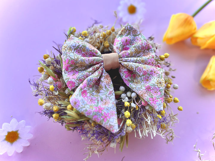 Pastel Petals - Dog Collar + ID Tag Holder