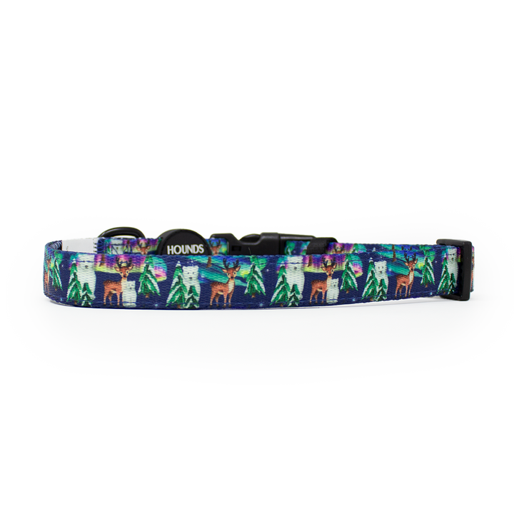 Polar Lights - Navy Polar Bear Design Dog Collar