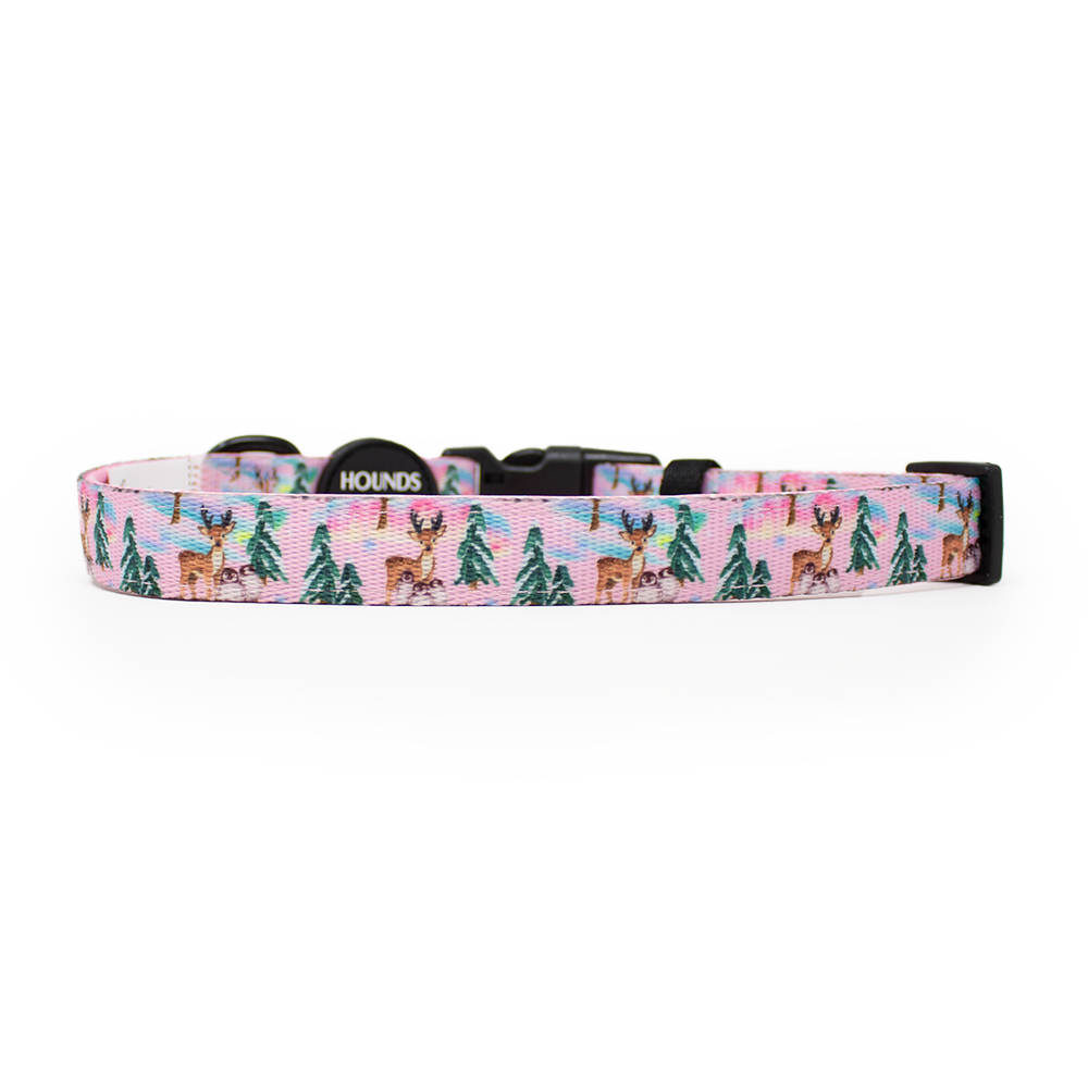 Aurora Nights - Collar para perro con diseño de pingüino rosa