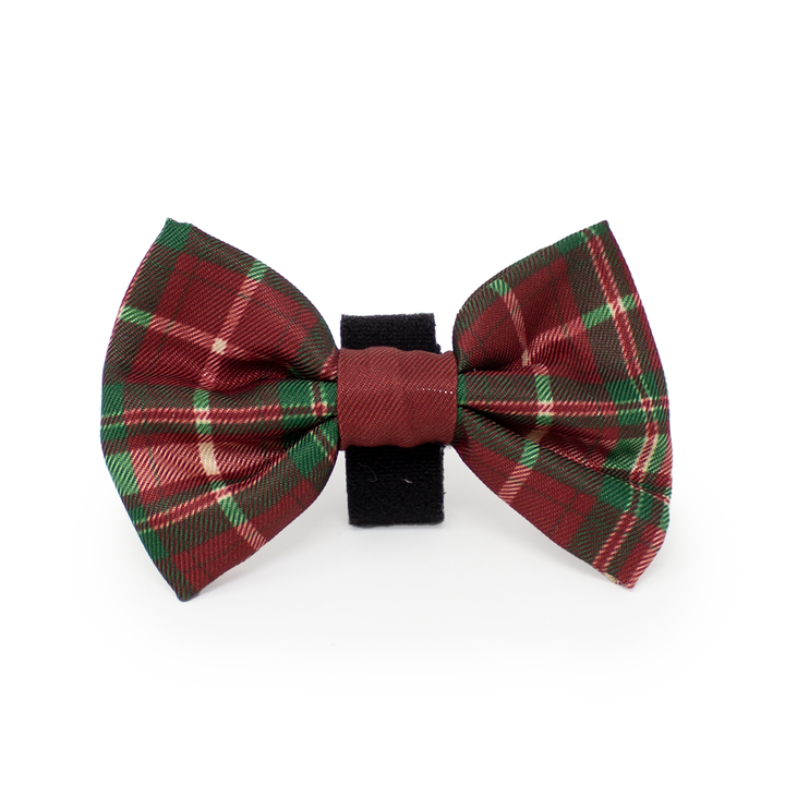 Tartan Me Up - Pajarita para perro con diseño de tartán rojo y crema