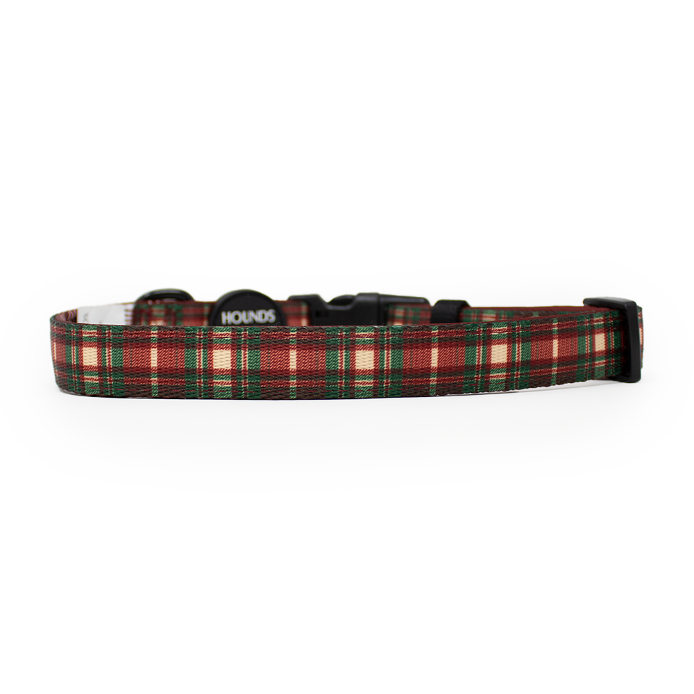 Tartan Me Up - Collar para perros con diseño de tartán rojo y crema