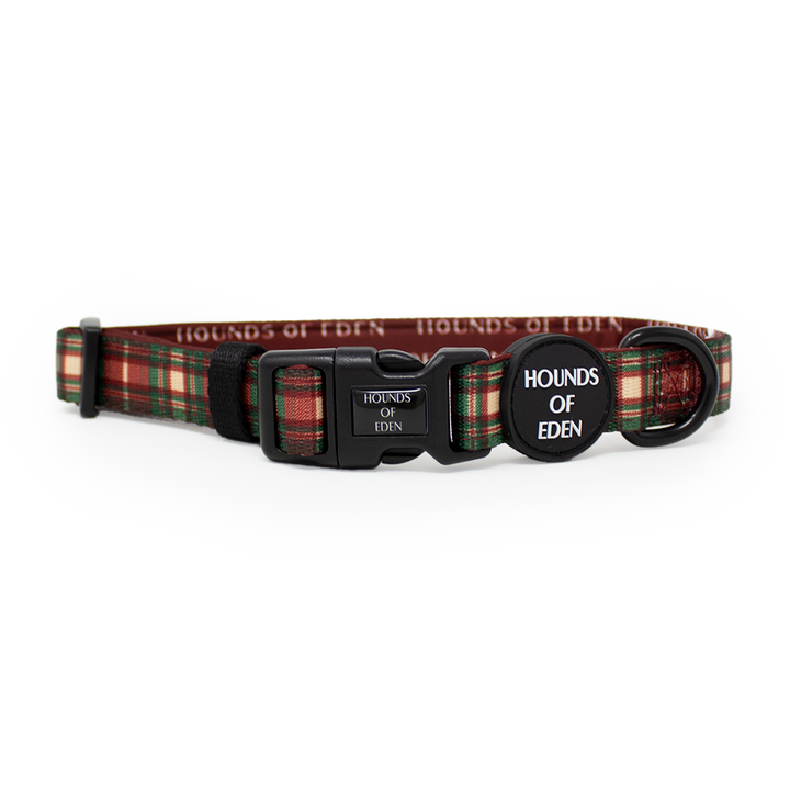 Tartan Me Up - Collar para perros con diseño de tartán rojo y crema