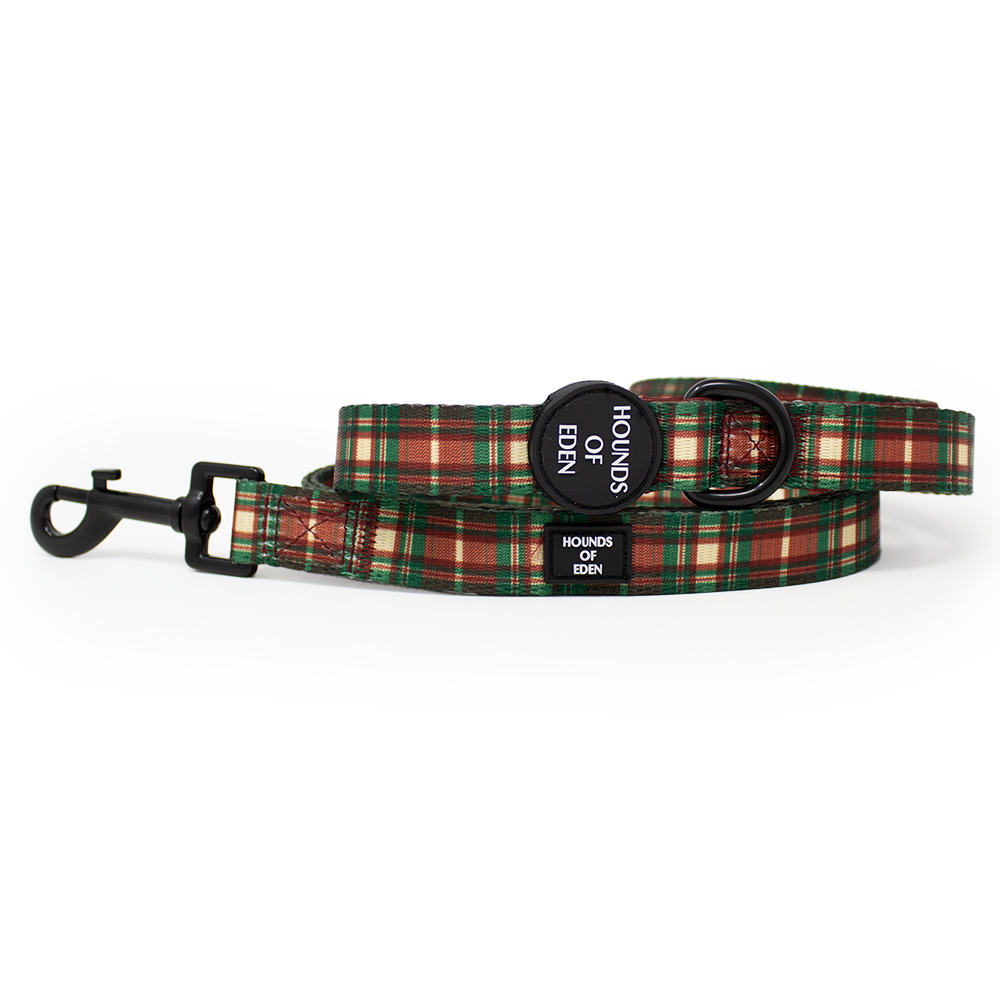 Tartan Me Up - Collar para perros con diseño de tartán rojo y crema