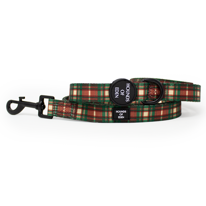 Tartan Me Up - Collar para perros con diseño de tartán rojo y crema