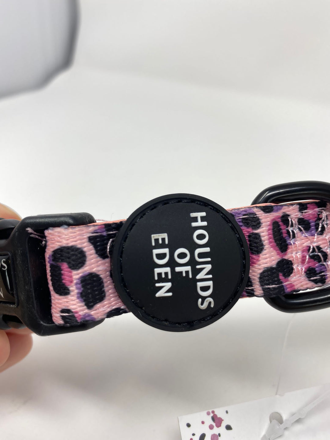 Outlet - MEDIUM 'BLUSHING LEOPARD' - PINK DOG COLLAR - 0034