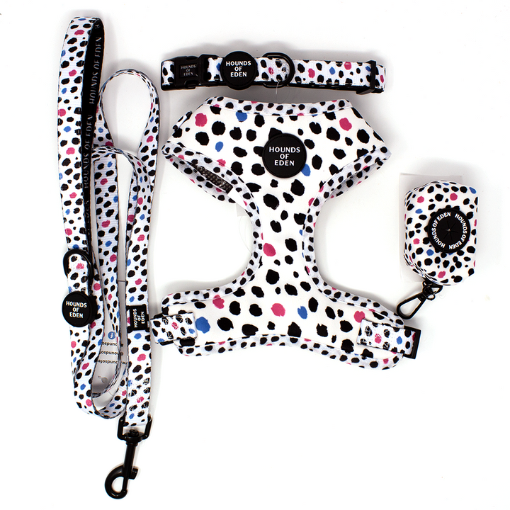 'Spot the Dog' - Pink, Blue & Black Spotted Dog Collar